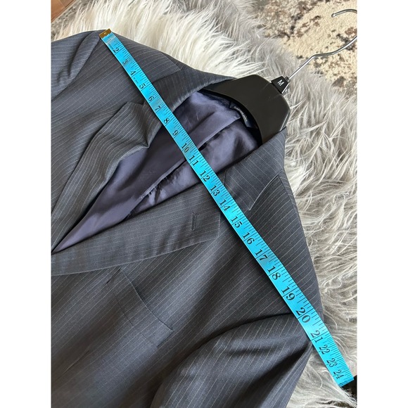 Brooks Brothers Men's Stripe Suit Jacket Wool Long Sleeve Navy Size 48R/W43 - Picture 13 of 16